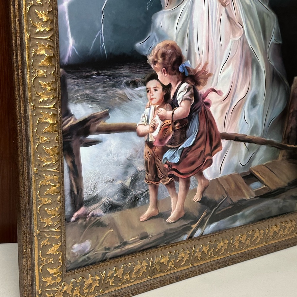 Home interiors ornate Framed wall art Guardian Angel print - Picture 12 of 14